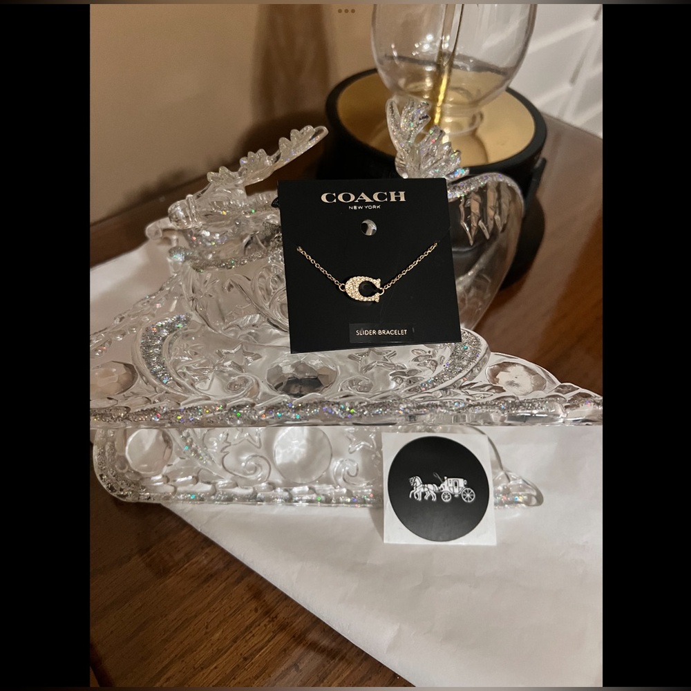 Coach Pave Signature C Slider Bracelet & Gift Box, Bag, and Tissue